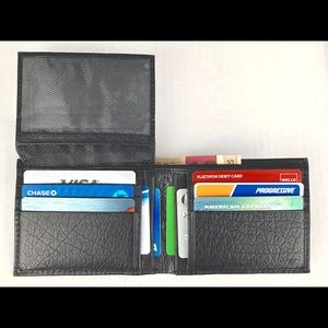 RFID signal blocking bifold men’s wallet black